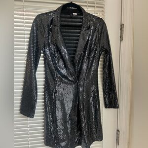 H&M Divided Metallic Black Blazer